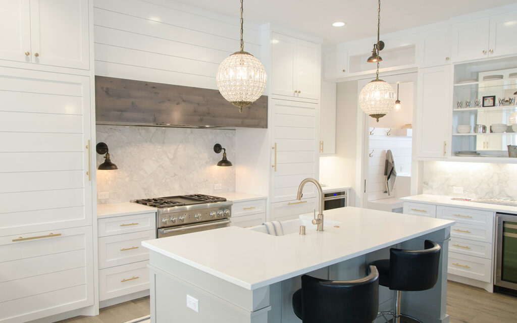 Clean white kitchen with modern details